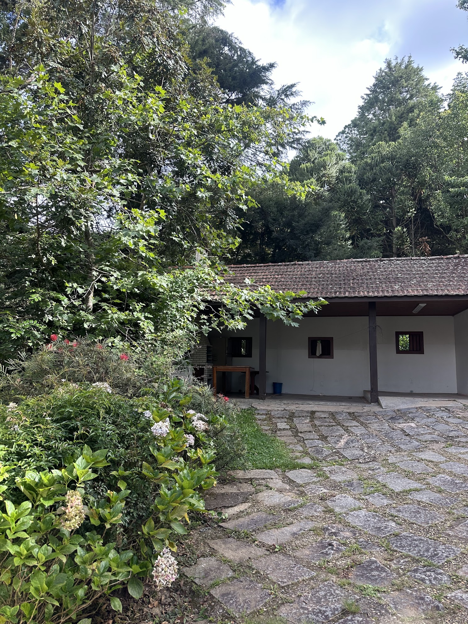 Área externa com piscina